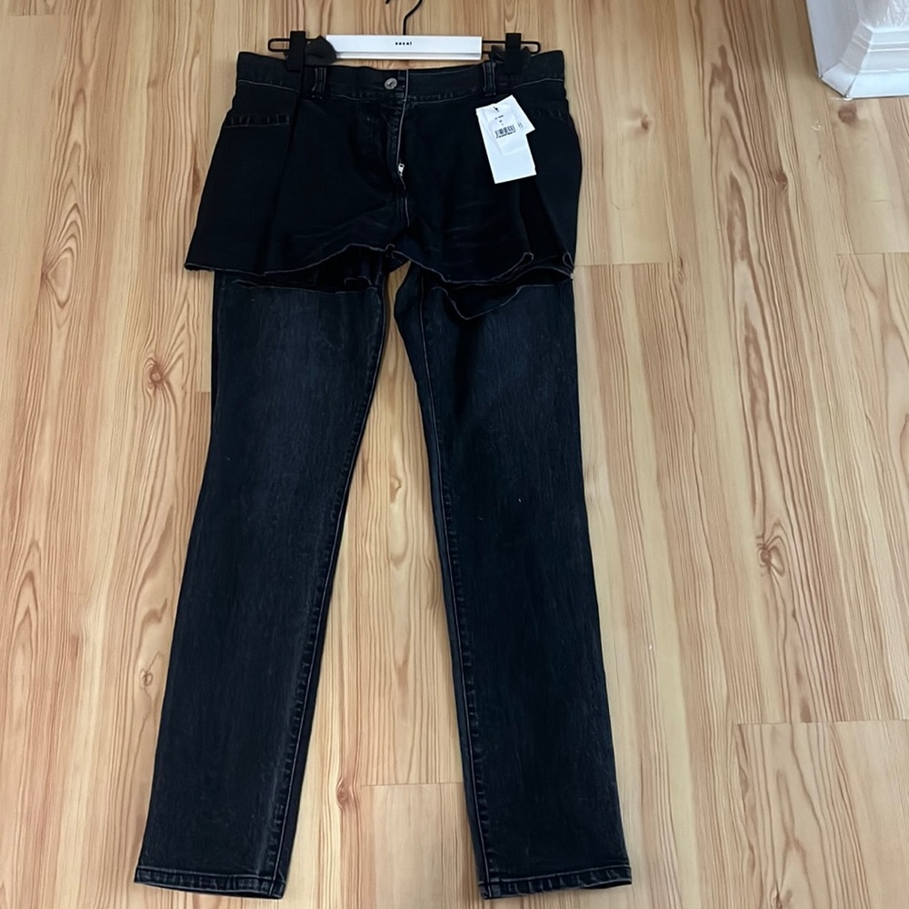 Sacai jeans in black dual construction new size 3 new with tag